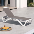 PURPLE LEAF Patio Chaise Lounge Chair Outside Aluminum Plastic Stackable by PURPLELEAF