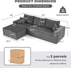 Weture 107" Modular Sectional Sofa, L-Shaped Boneless Couch - Image 2