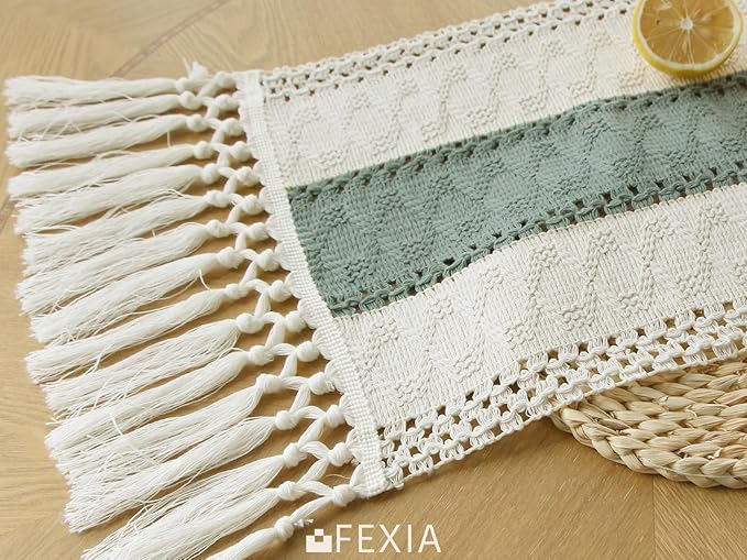 FEXIA Sage Green Table Runner 72 Inches Long - Image 4