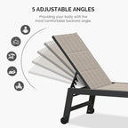 PURPLE LEAF Outdoor Chaise Lounge Set of 2 Aluminum Patio Lounge Chair - Image 6