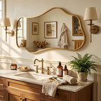 Bathroom Mirrors for Over Sink-Horizontal or Vertical Hanging 47.2"x21.6" Gold - Image 3