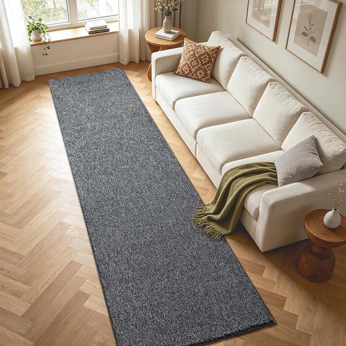 2x10 Black/White Runner Rug Washable Non-Slip - Image 4