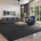 5x7 Area Rugs for Living Room Non Slip Dorm Bedroom Rug, Dark Grey | Modern - Image 8