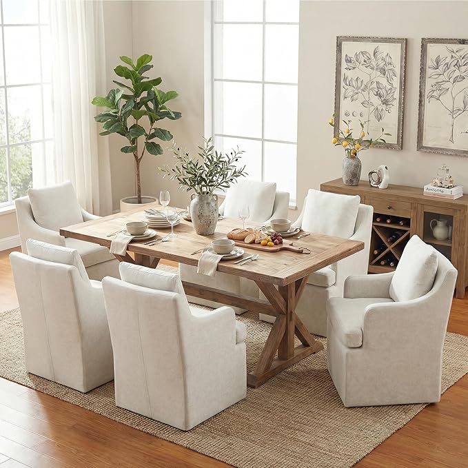VKNOW Upholstered Dining Chairs Set of 6, Modern Kitchen Chairs Dinner Chairs by VKNOW