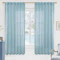 Semi Sheer Linen Curtains 63 Inch by LAMIT