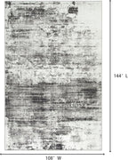 9x12 Area Rugs for Living Room: Washable Abstract Black Grey Badroom Carpet | - Image 2