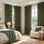 MIULEE 100% Blackout Linen Curtains 42 x 96 Inch Light Olive Green 2 Panels | - Image 8