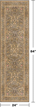 Non Slip 2x7 Gold Brown Runner Rugs - Image 2