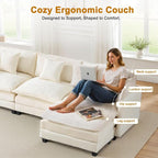 111.4" L-Shaped Cloud Chenille Sofa Sectional Couch - Image 5