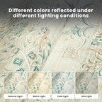 8x10 Boho Washable Area Rugs for Living Room, Dining Room | Ultra Soft Low Pile - Image 5