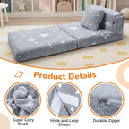 MeMoreCool Kids Tri-Fold Sofa Bed – Glow Star Floor Mattress & Foldable Futon - Image 7