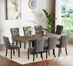 Henf 63"-79" Dining Table Set for 8, 9 Pieces Extendable Dining Table and 8 - Image 2