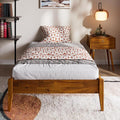 Bme Dinkee Twin Bed Frames without Headboard, Acacia Wood 15 Inch Platform Bed by Bme