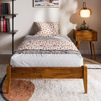 Bme Dinkee Twin Bed Frames without Headboard, Acacia Wood 15 Inch Platform Bed by Bme