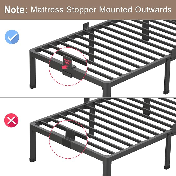 ROIL 12 inch Metal Queen Bed Frame - Image 7