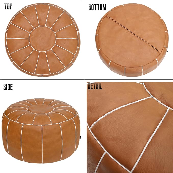 Thgonwid Unstuffed Moroccan Storage Pouf Foot Stool Ottoman Seat, No Filler - Image 10