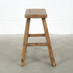 Artissance Vintage Wooden Stool, Solid Natural Wood 12–20" W x 6–9" D x 18–22" H - Image 2