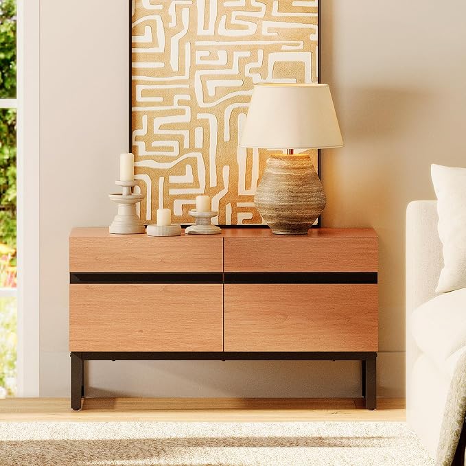 WAMPAT Modern TV Stand for 26-40 Inch TVs, Wood Entertainment Center - Image 3