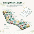 2 Pack Outdoor Chaise Lounge Chair Cushion 75.1 x 22.8 x 4.7 Inches 100% - Image 3