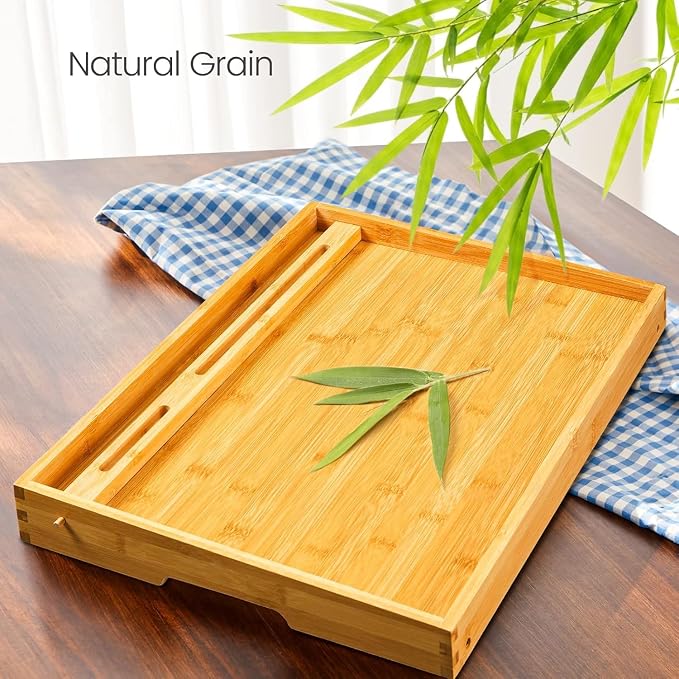 Bamboo Bed Tray Table, Large Breakfast Tray - Image 7
