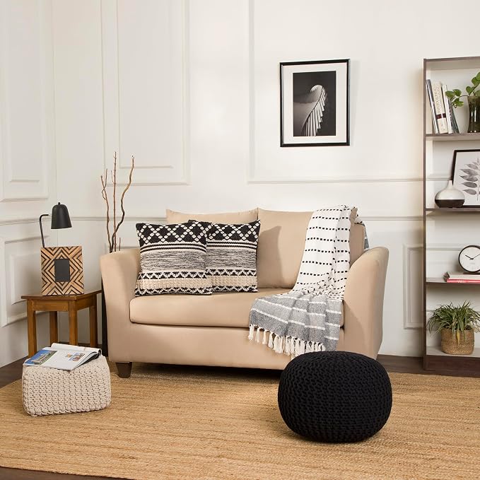 REDEARTH Round Pouf Foot Stool Ottoman - Image 8