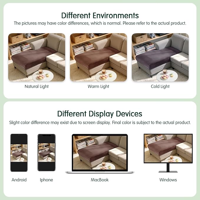 Hokway Velvet Couch Cushion Covers Chaise Cover Water Resistant Seat Covers - Image 8