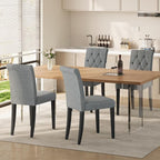 Welzona Upholstered Dining Chairs Set of 6, Button Tufted Parsons Dining Chair - Image 2