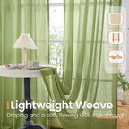 BGment 54 Inch Length Green Curtains - Image 4