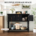 ARTPOWER Console Table with 2 Drawers, Retro Entryway Table with 2 Door - Image 3