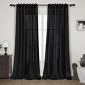 Long Black Curtain 105 inches Long 2 Panels Set by Nanspring