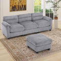 HAOMARKETS Corduroy 2-Piece Sofa Set, Upholstered Ottoman and 3-Seater Sofa by HAOMARKETS