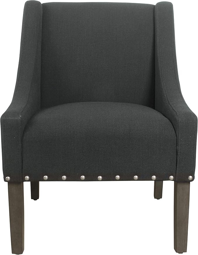 Homepop Home Decor | Upholstered Classic Swoop Arm Accent Chair | Accent Chairs - Image 4