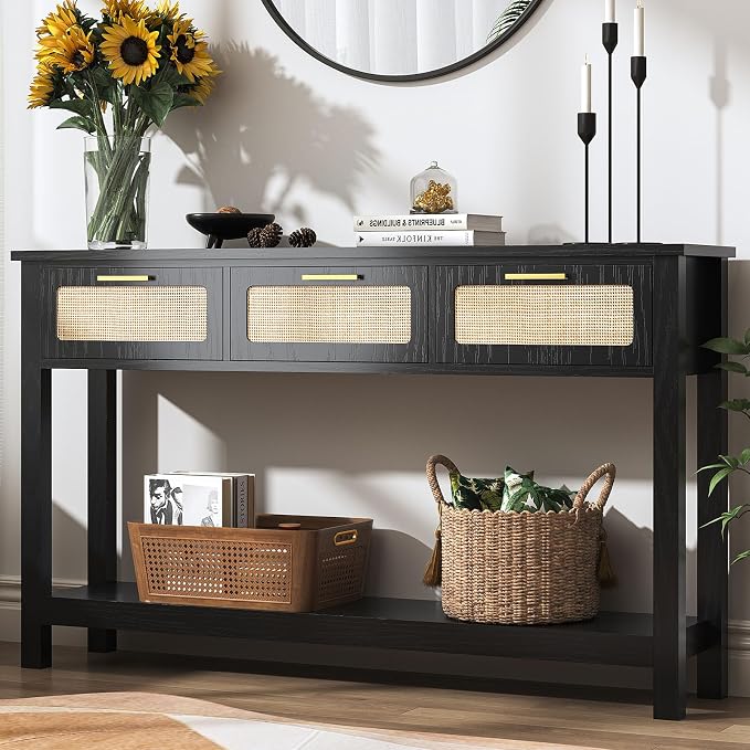 ELYKEN 51.2" Black Console Tables by ELYKEN
