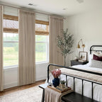 80 Inch Grey Beige Linen Pleated Memory Shaped Semi Sheer Curtains 50WxL80 | - Image 7