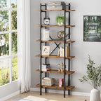 6 Tiers Bookshelf Organizer Industrial Shelf, Modern Open Display Storage by EternalHome