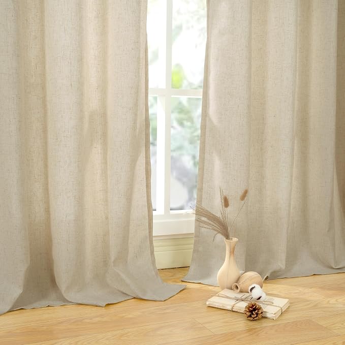 YoungsTex Grommet Linen Curtains 63 Inch Length 2 Panels - Image 9