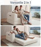 Versatile 2 in1 Loveseat Armchair Couch Convertible Boneless Chaise Lounge - Image 4
