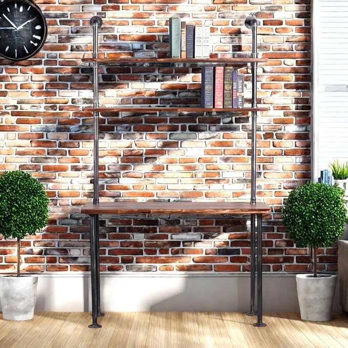 Industrial Style Office Decor, Computer Desk 47.2"×20"×79" - Image 5