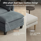 Amsleekey Modular Sectional Sofa, 111.5" U-Shaped Corduroy Comfy Sectional - Image 5