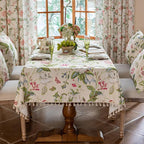 VClife Vintage Floral Butterfly Pattern Tablecloth, Linen Textured Rectangle by VCLIFE