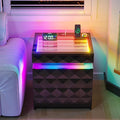 HWB Nightstand with RGB Lights, 3 Drawers Night Stand with Hidden Storage by HWBEnjoywarmhome