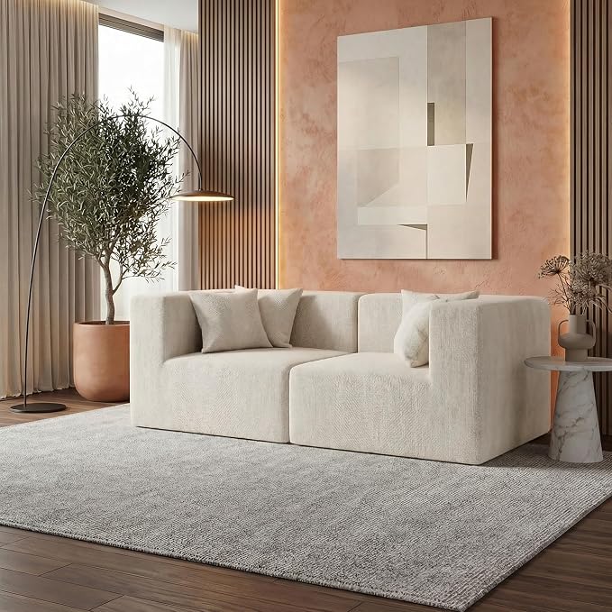 MONVANE 75" Loveseat Sofa, Comfy Chenille Cloud Couch - Image 2