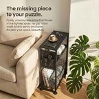 Skinny Side Table with Storage, 3 Tier Slim Side Tables - Image 7