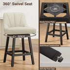 YaFiti Swivel Bar Stools Set of 3, 26 Inch Counter Height Bar Stools - Image 4
