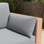 Outsunny Patio Couch PE Wicker Deep Seating Outdoor Sofa - Image 7
