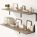 Fun Memories Floating Shelves for Wall, 12 Inch Deep Floating Shelves Set of 2 by FunMemories