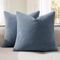 MIULEE Dark Grey Blue Chenille Couch Throw Pillow Covers, 20x20 | Set of 2 by MIULEE
