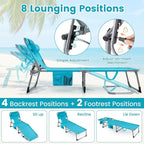 Goplus Tanning Chair, Folding Adjustable Patio Lounge Chair - Image 4