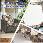 CALBODE 12 Pcs Stretch Indoor/Outdoor Seat Cushion Covers, Indoor/Outdoor Couch - Image 4
