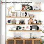 Fun Memories Picture Ledge Shelves Set of 2, 55 Inch Rustic Wall Mounted - Image 7